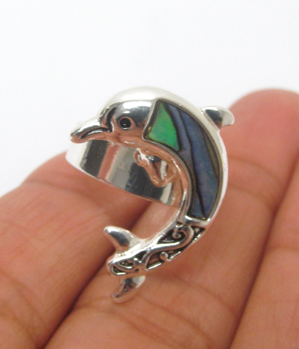 DOLPHINE ABALONE ADJUSTABLE RING