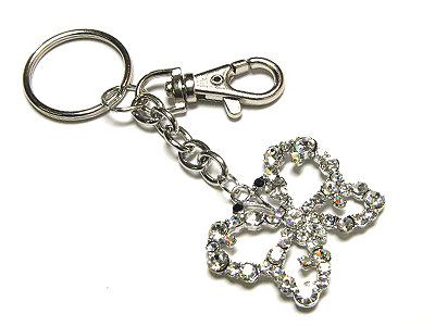Crystal butterfly charm key chain