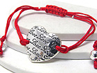 MESSAGE HEART AND BRAIDED YARN FRIENDSHIP BRACELET