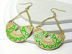 AZTEC INSPIRED PATTERN CRESCENT DROP EARRING