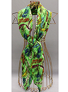 100% POLYESTER EXOTIC FEATHER SCARF