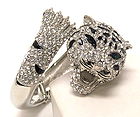 CRYSTAL AND EPOXY DECO TIGER HEAD STRETCH BRACELET
