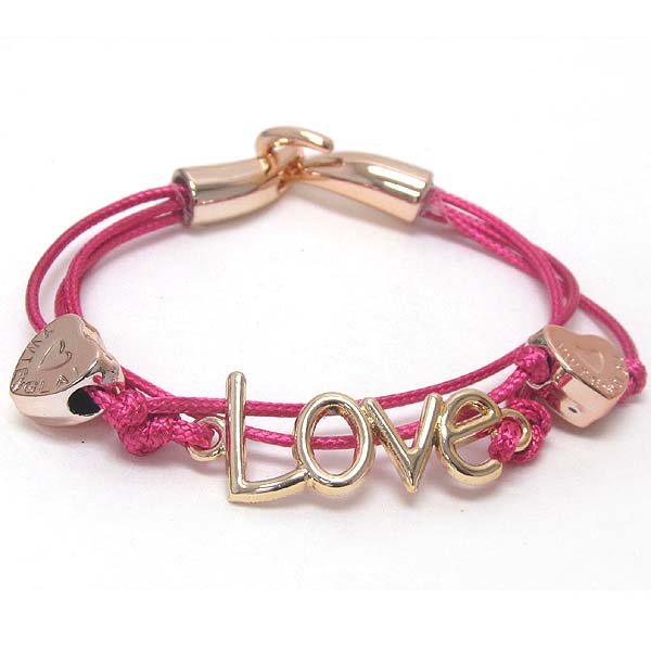 LOVE AND HEART DOUBLE CORD BRACELET