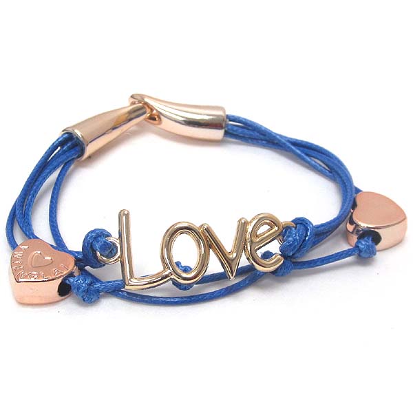 LOVE AND HEART DOUBLE CORD BRACELET