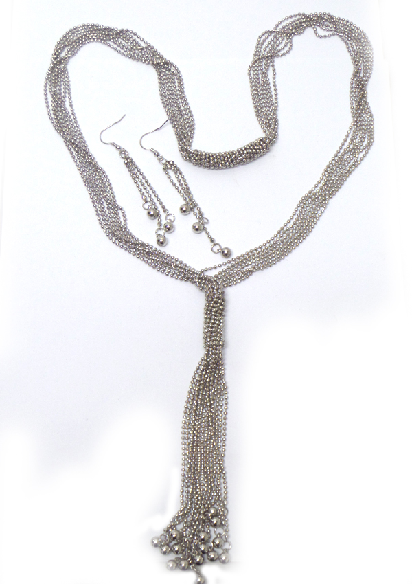 LAYERS OF CHAIN WITH KNOT NECKLACE SET