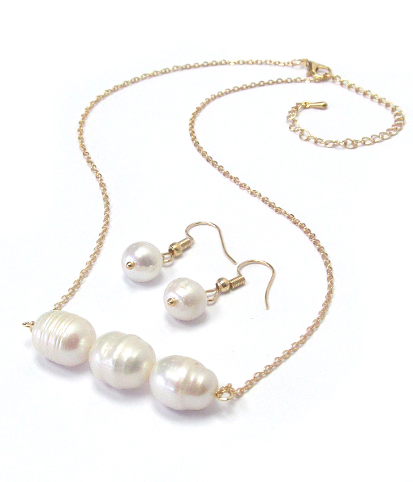 FRESHWATER PEARL LINK NECKLACE SET