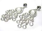CRYSTAL AND FACET GLASS STONE CASCADE DROP EARRING