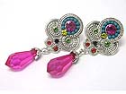CRYSTAL AND FACET ACRYL DROP EARRING