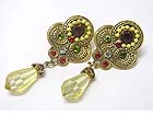 CRYSTAL AND FACET ACRYL DROP EARRING