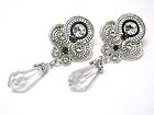 CRYSTAL AND FACET ACRYL DROP EARRING
