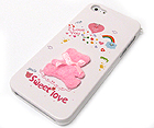FABRIC BEAR WITH SWEET LOVE THEME CELLPHONE CASE -HARD CASE FOR IPHONE 5