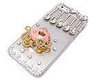 MULTI CRYSTAL GLASS PATTERN AND EPOXY METAL CARRIAGE ON CELLPHONE CASE- HARD CASE FOR IPHONE 5