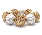 TEXTURED METAL BALL STRETCH BRACELET