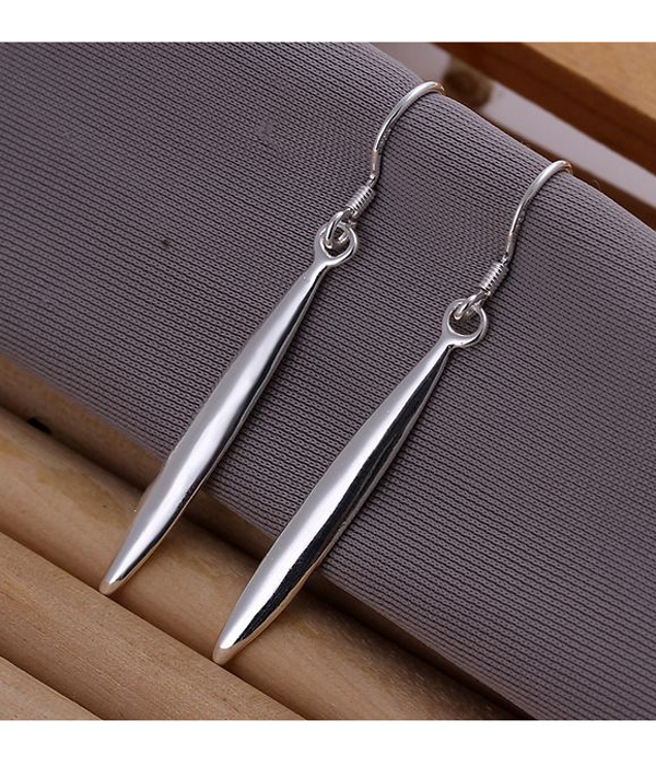 925 STERLING SILVER PLATED BAR DROP EARRING
