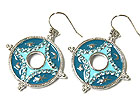COIN SHAPE CRYSTAL DECO EPOXY EARRING