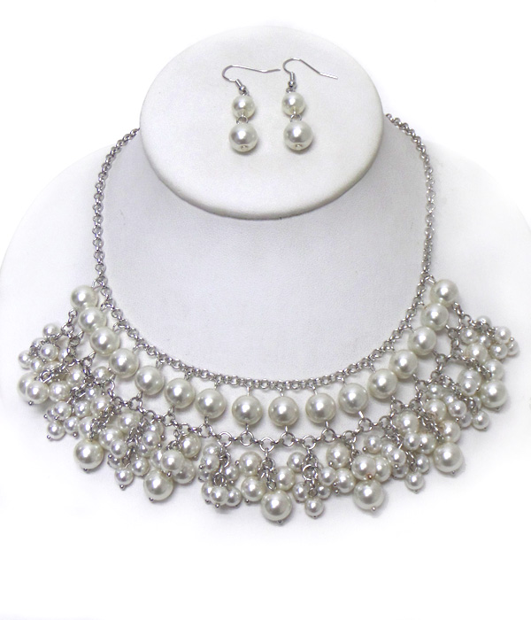MULTI PEARL LAYERED NECKLACE SET