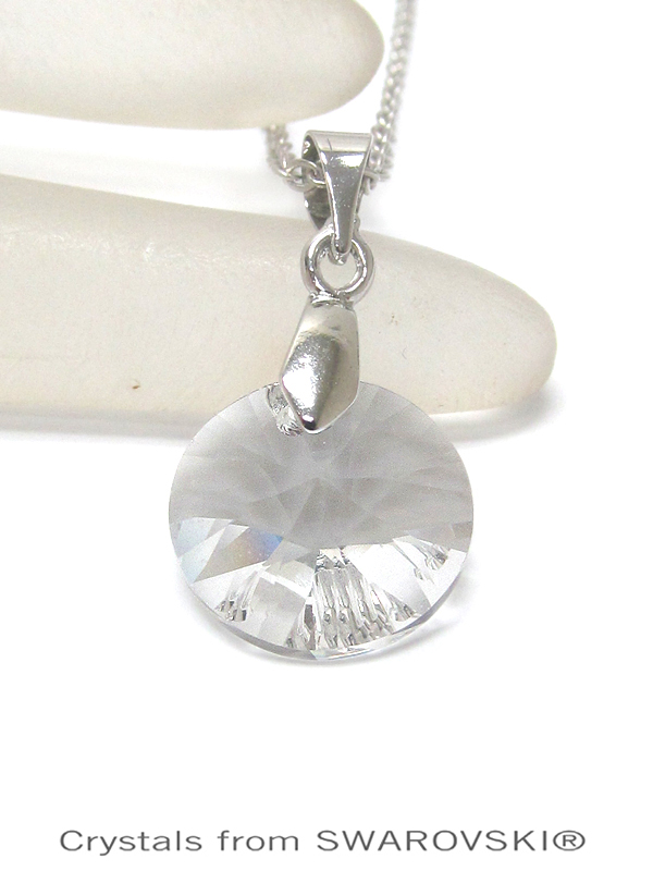 GENUINE SWAROVSKI CRYSTAL SEMPLICE ROUND CUT PENDANT NECKLACE - HANDCRAFTED IN THE USA - CRYSTAL