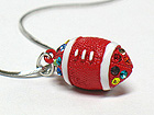 CRYSTAL STUD EPOXY MINIATURE FOOTBALL NECKLACE