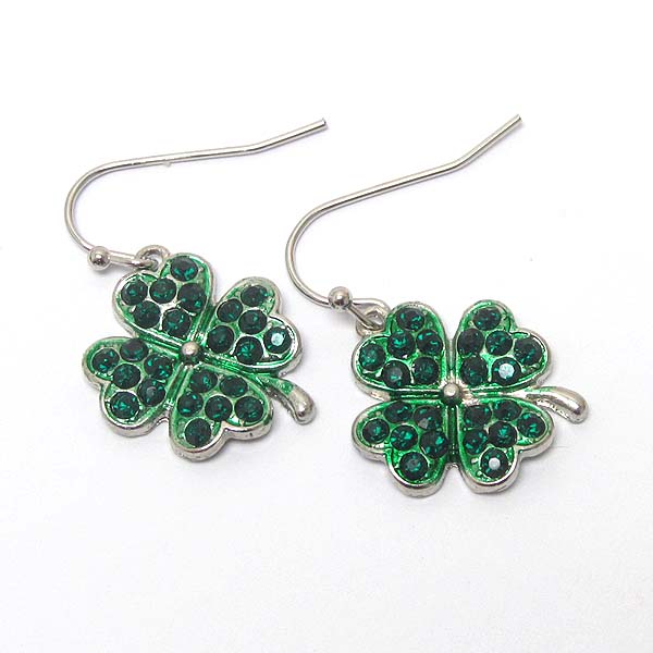 PREMIER ELECTRO PLATING ST PATRICK DAY THEME CLOVER EARRING