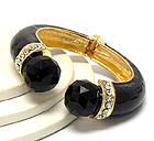 CRYSTAL AND ACRYL EDGE EPOXY METAL HINGE BANGLE