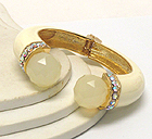 CRYSTAL AND ACRYL EDGE EPOXY METAL HINGE BANGLE
