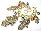 LARGE FILIGREE CASTING METAL  GUARDIAN HAND CHARM BRACELET