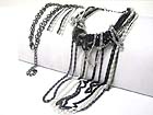 MULTI CHAIN TANGLE HOANGING DROP LONG NECKLACE