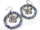 HAND MADE SEMI PRECIOUS STONE EARRING - BUTTERFLY INSIDE
