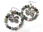 HAND MADE SEMI PRECIOUS STONE EARRING - BUTTERFLY INSIDE