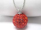 VALENTINE THEME CRYSTAL ROUND BALL NECKLACE