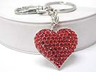 VALENTINE THEME CRYSTAL OPEN HEART KEY CHAIN CHARM
