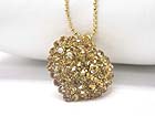 CRYSTAL STUD PUFFY HEART PENDANT NECKLACE