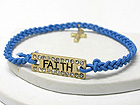 CRYSTAL DECO MESSAGE METAL PLATE AND TWISTED CORD FRIENDSHIP BRACELET