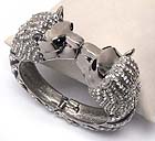 CRYSTAL AND EPOXY DECO DOUBLE LION HEAD BRACELET