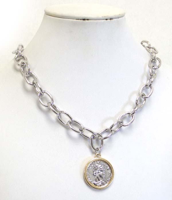 COIN PENDANT CHAIN NECKLACE