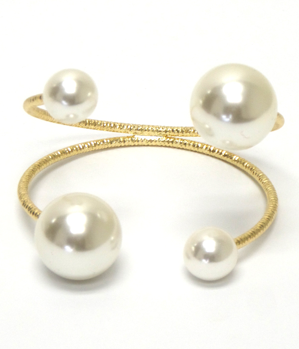 DOUBLE LAYER PEARL CUFF BRACELET