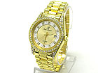 CRYSTAL DIAL AND FRAME METAL BAND WATCH