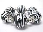 ZEBRA PATTERN ACRYL BALL STRETCH BRACELET