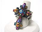 CRYSTAL DECO LARGE CROSS TOP STRETCH RING