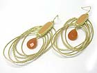 MULTI METAL HOOP AND FACET STONE DANGLE EARRING