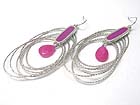 MULTI METAL HOOP AND FACET STONE DANGLE EARRING