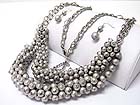 MULTI METAL BALL CLUSTER CHAIN LONG NECKLACE EARRING SET - Wholesale Jewelry