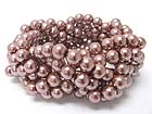 MULTI ROW BRAIDED PEARL BALL STRETCH BRACELET - Wholesale Jewelry