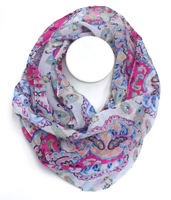 FLORAL PATTERN INFINITY SCARF