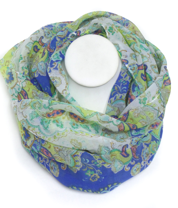 FLORAL PATTERN INFINITY SCARF