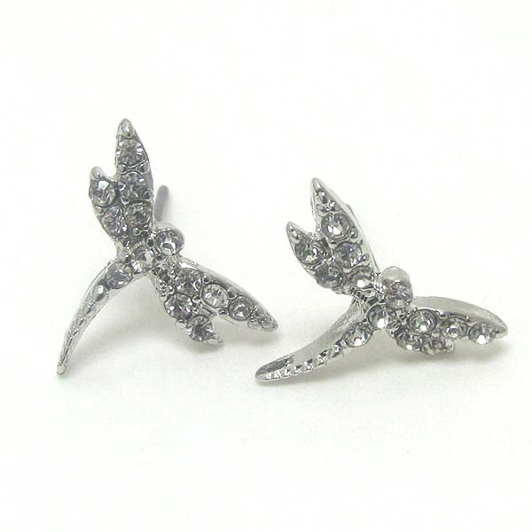 PREMIER ELECTRO PLATING CRYSTAL DRAGONFLY EARRING