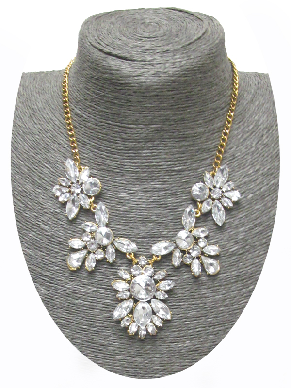 CRYSTAL DROP CHAIN LINK NECKLACE