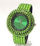 FLAT CRYSTAL ROUND FACE AND MULTI SQUARE CRYSTAL WATCH