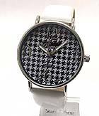 DESIGNER PATTERN FACE AND LEATHER BAND WATCH