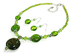 MURANO STYLE GLASS BEADS NECKLACE AND EARRING SET